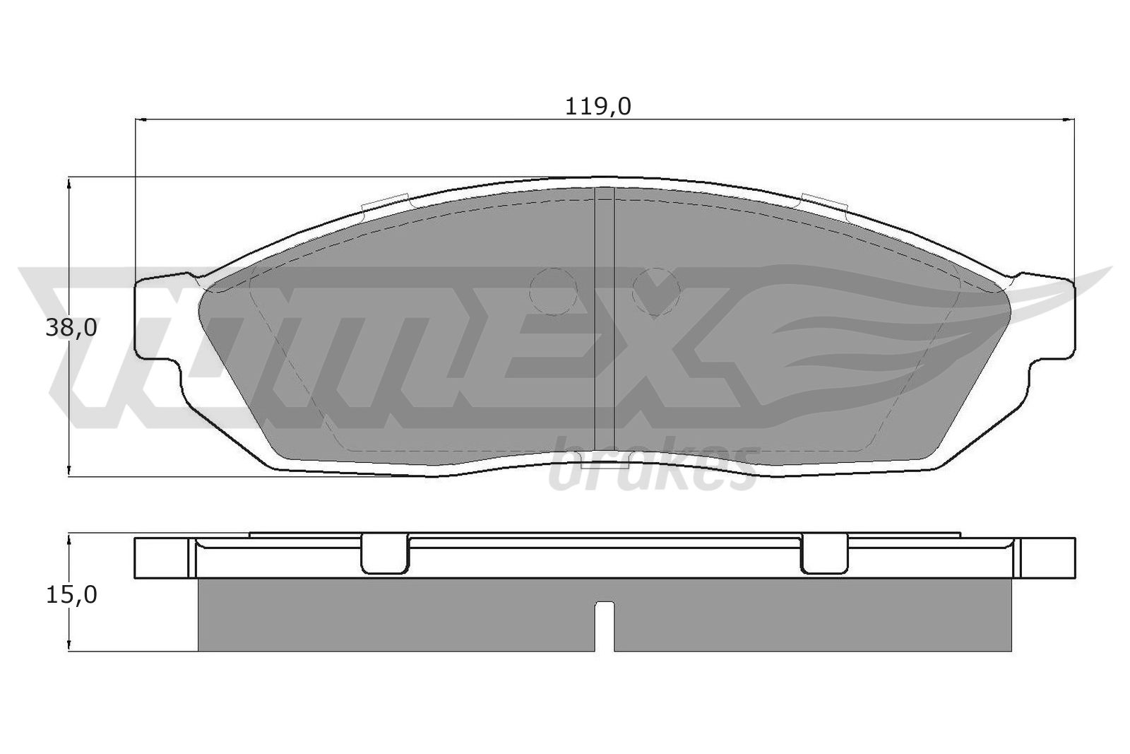 Sada brzdových platničiek kotúčovej brzdy TOMEX Brakes